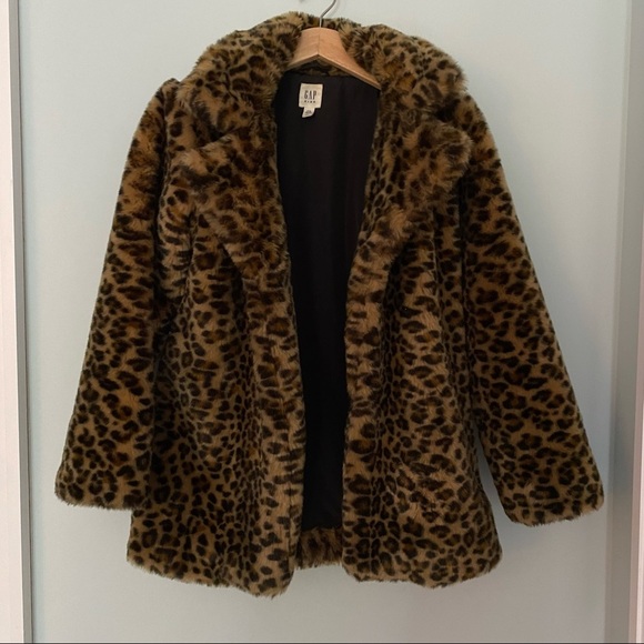 GAP faux fur leopard print jacket - Picture 1 of 5